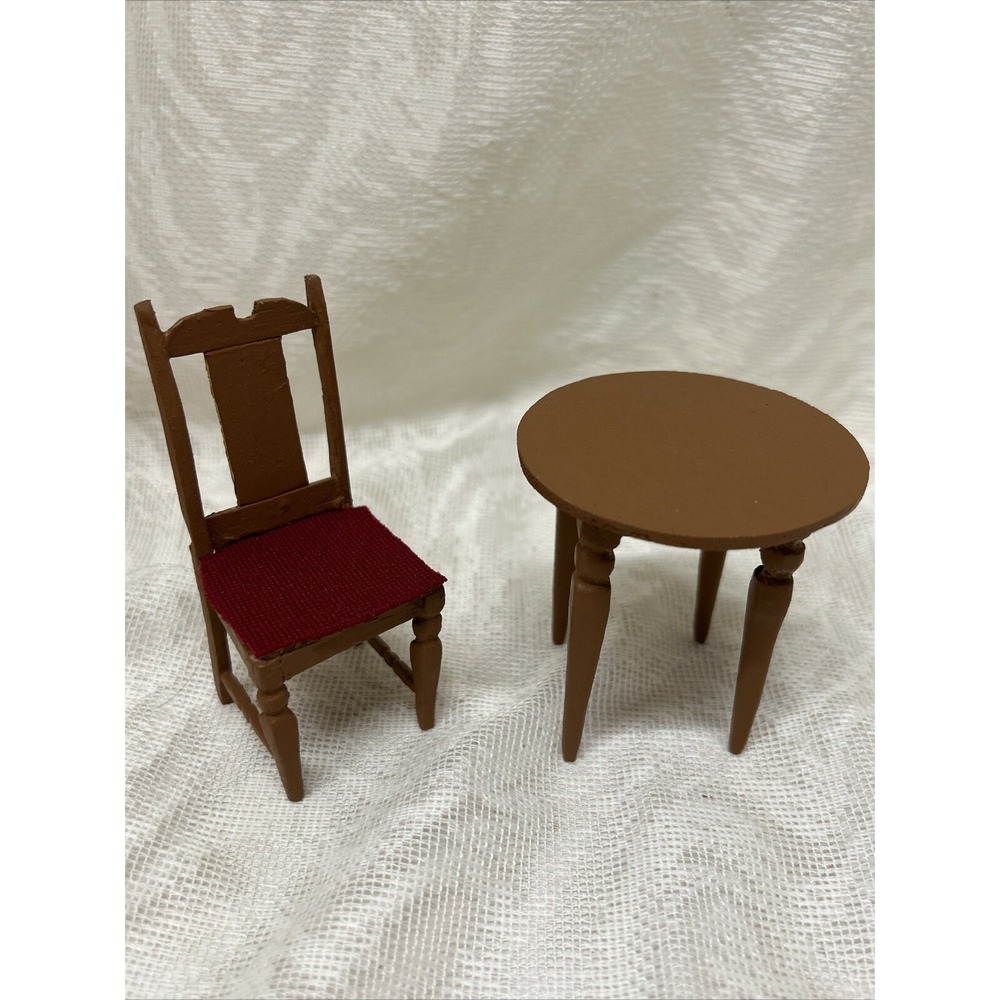 Dollhouse Miniature Chrysnbon  Furniture 1:12 Scale 2 Piece‎ Lot Vintage 70's